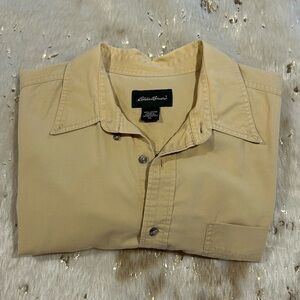 Eddie Bauer Yellow Cotton Button Down       Long Sleeve XL
